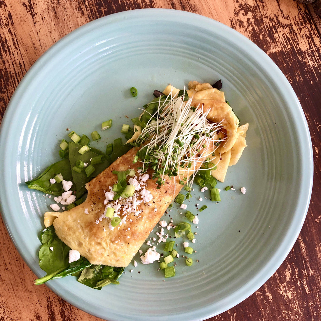Spinach and Goat Cheese Omelette