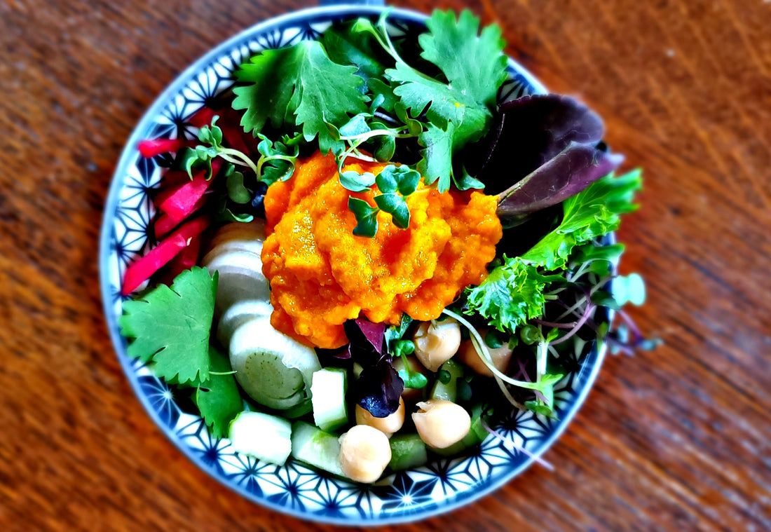 Japanese Carrot & Ginger Dressing with Mixed Microgreens Salad