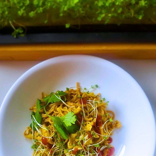 Easy Homemade Ramen with Bok Choy Microgreens