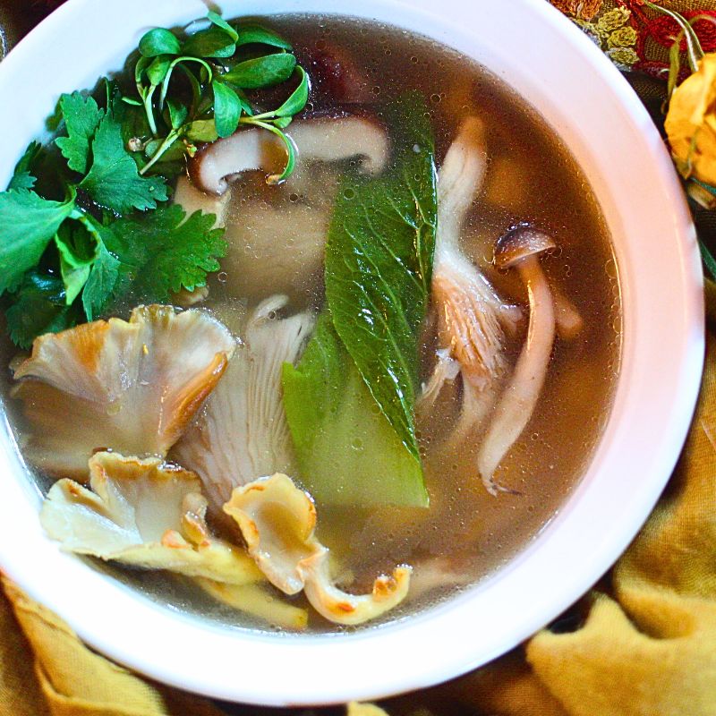 Healing Lemongrass & Mushroom Broth Soup
