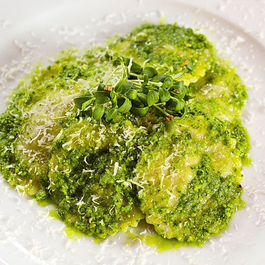 Ricotta & Spinach Girasoli with Creamy Spinach Sauce