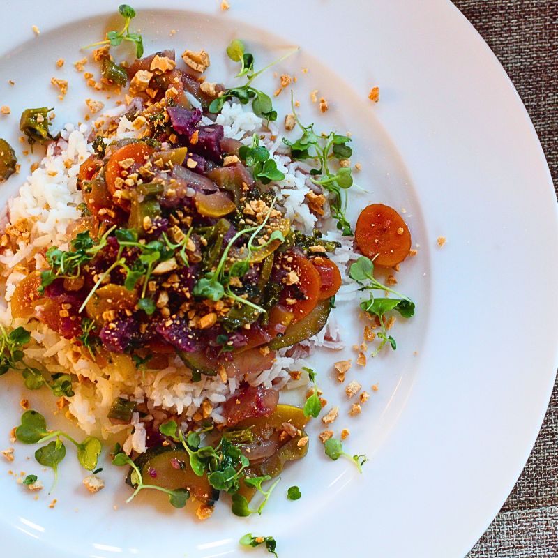 Veggie Stir Fry over Rice