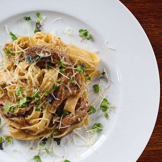 Leek & Mushroom Gruyere Pasta