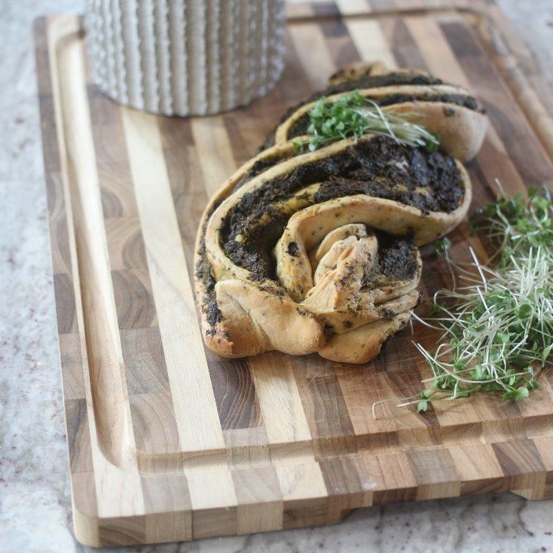 Recipe: Vegan Spinach, Sundried Tomato, Basil & Microgreen Babka