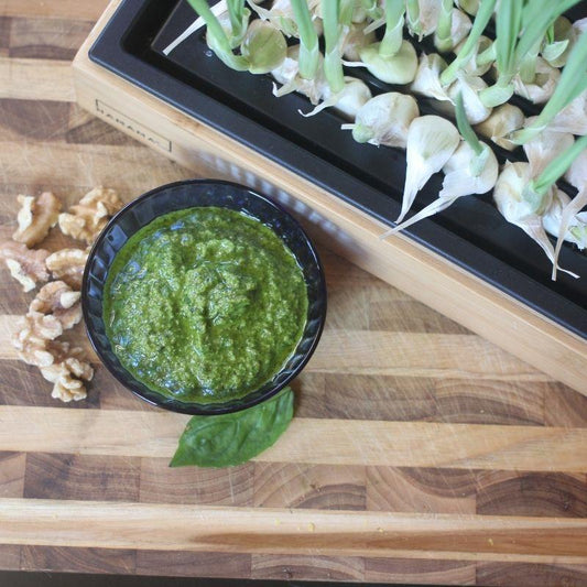 Walnut Garlic Greens Pesto