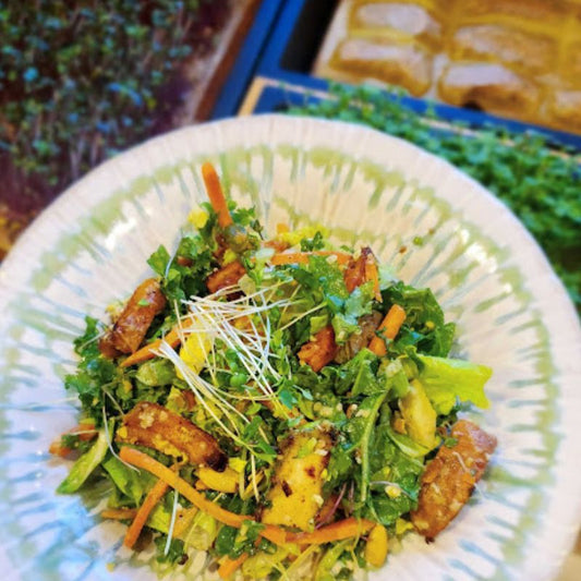 Super Greens Caesar Salad with Parmesan-Tahini Dressing
