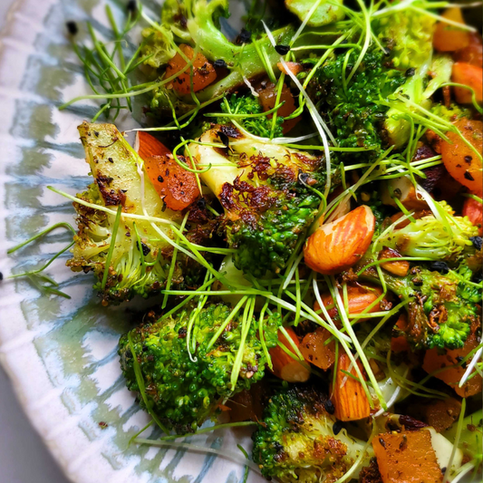 Charred Broccoli with Almonds & Apricot
