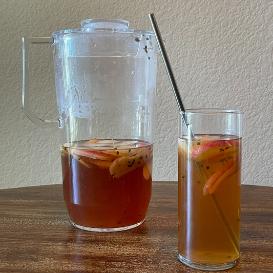 Basil Infused Sweet Peach Tea