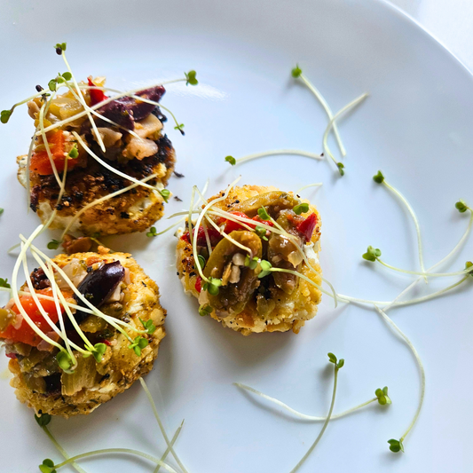 Fried Goat Cheese with Olive Salad