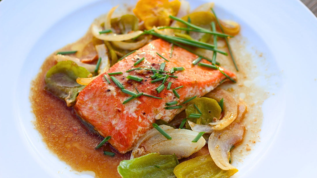 Baked Salmon with Smokey Thai Sauce & Veggies