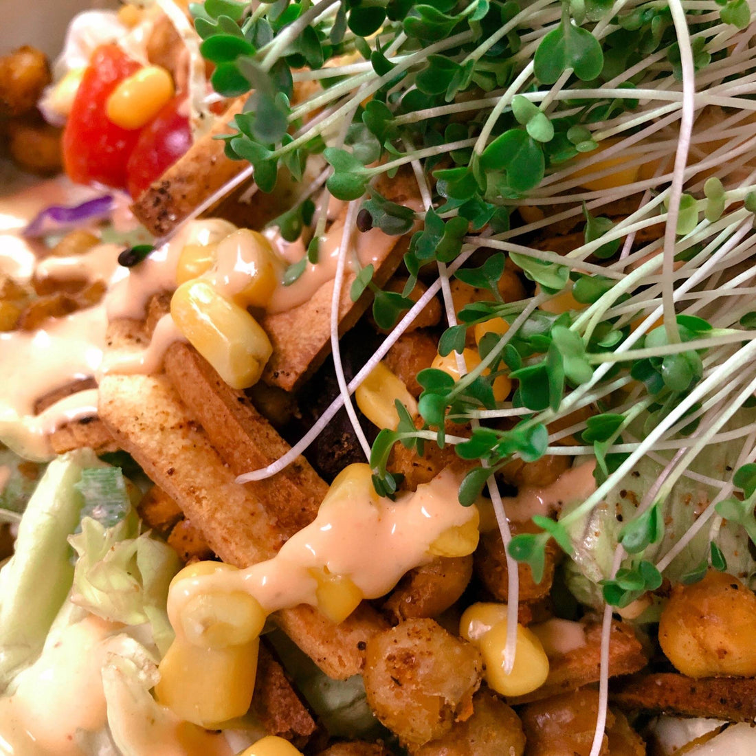 Vegetarian Taco Salad with Chipotle Lime Crema