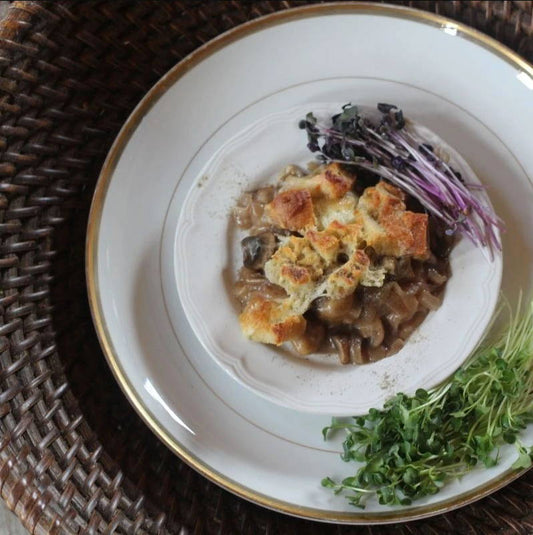 French Onion, Mushroom & Gnocchi Casserole