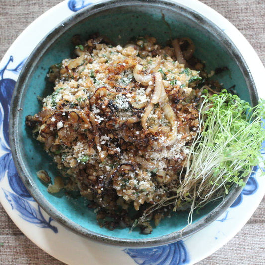 Herbed Farro Risotto with Microgreens