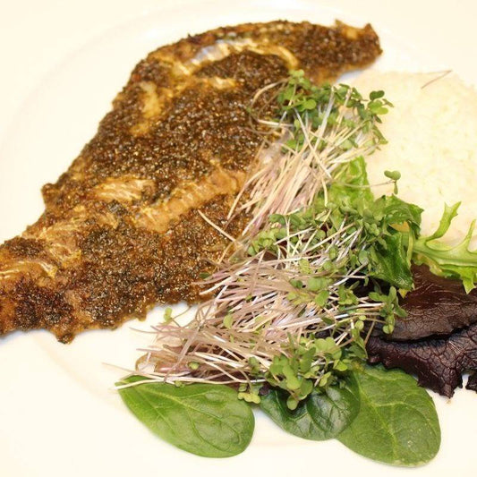 Jamaican Jerk Fish with Rice & Greens