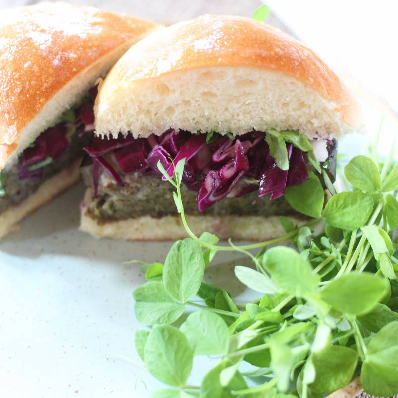 Spring Pea Falafel Burger